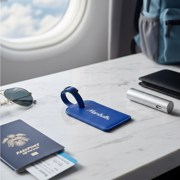 Marshalls Blue Luggage Suitcase Carryon Bag Identification Tag - Picture 2 of 9